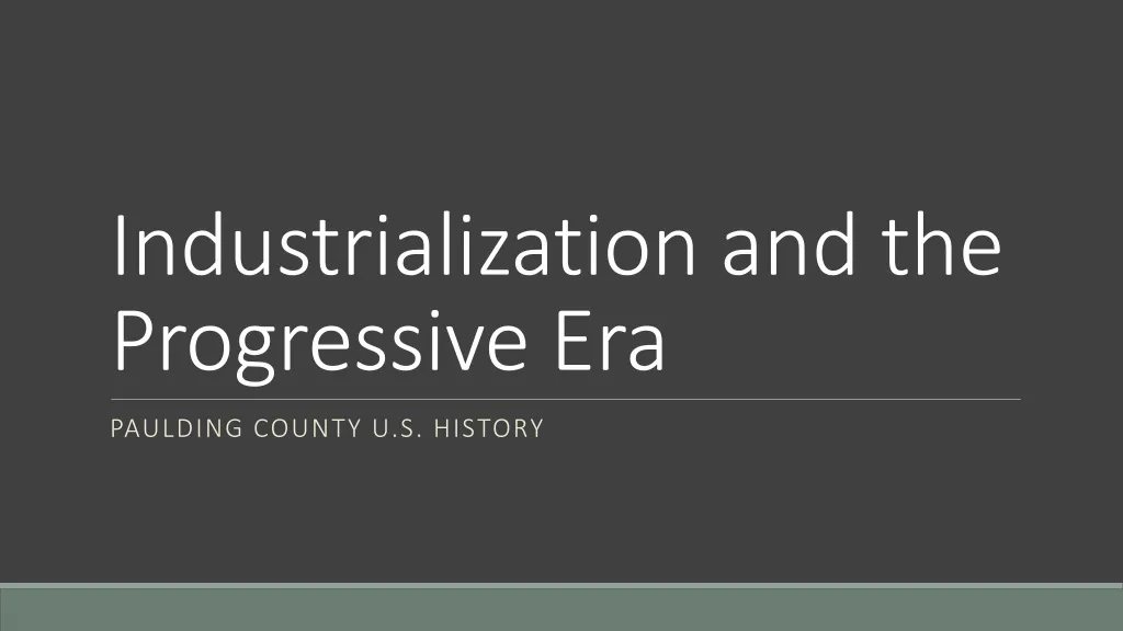 industrialization and the progressive era