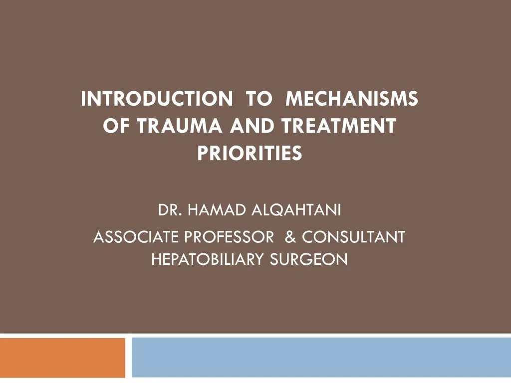 introduction to mechanisms of trauma