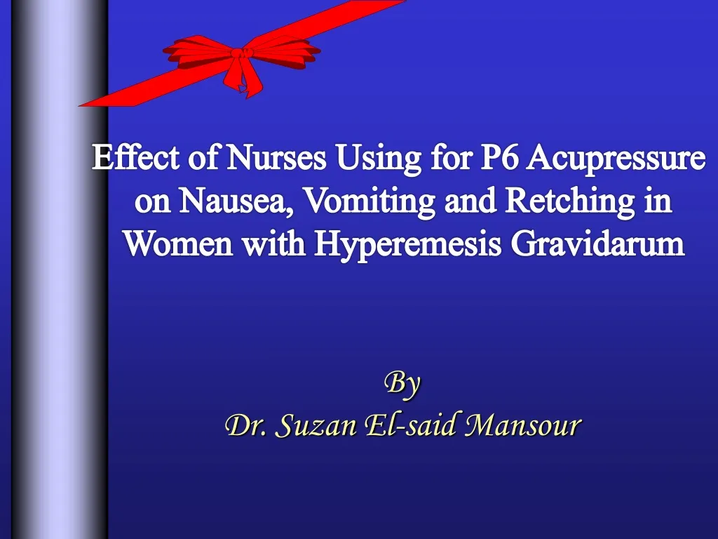 effect of nurses using for p6 acupressure