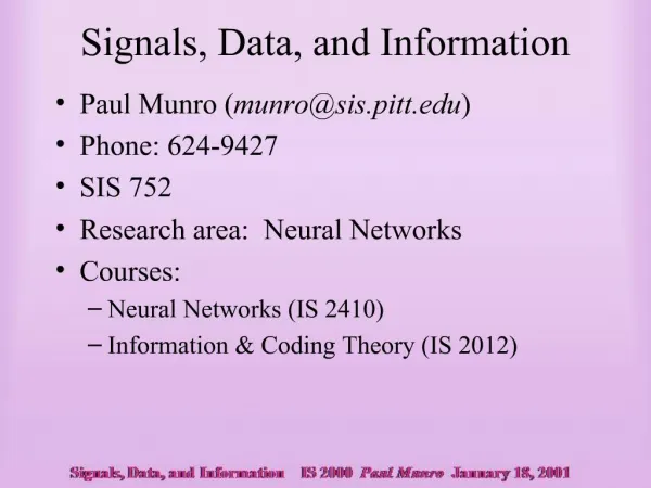 Signals, Data, and Information