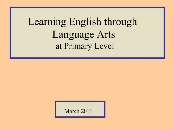 Learning English through Language Arts at Primary Level