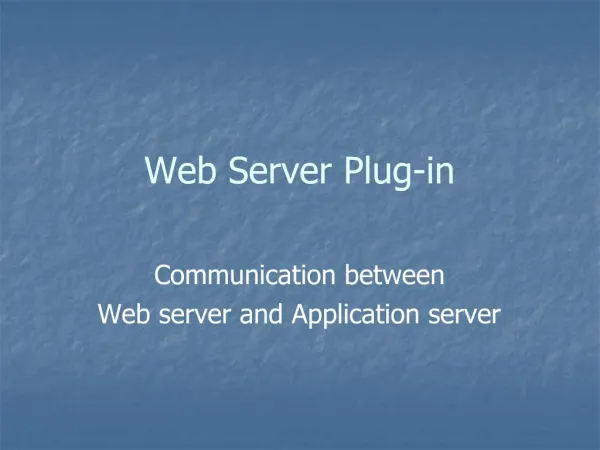 Web Server Plug-in