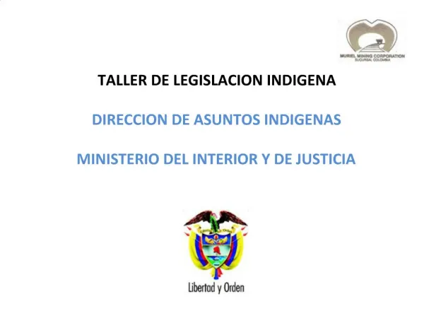 TALLER DE LEGISLACION INDIGENA DIRECCION DE ASUNTOS INDIGENAS MINISTERIO DEL INTERIOR Y DE JUSTICIA