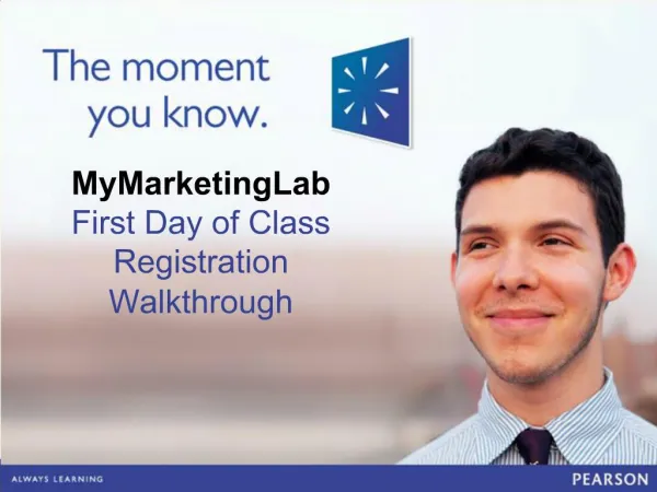 MyMarketingLab First Day of Class Registration Walkthrough