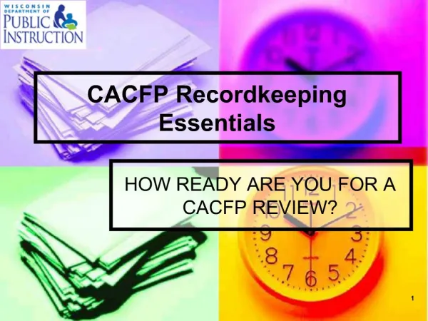 CACFP Recordkeeping Essentials