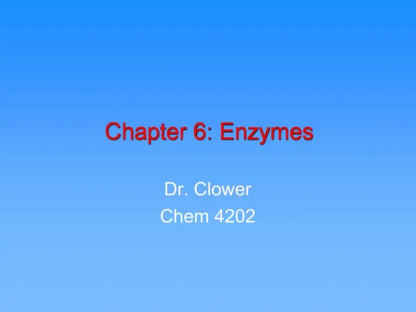 Chapter 6: Enzymes