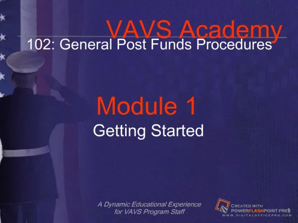 VAVS Module 1-Getting Started