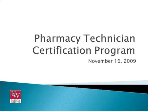 Pharmacy Technician Certification Program