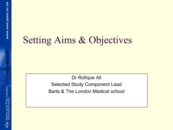 Setting Aims Objectives