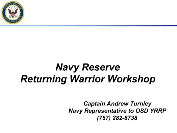 Navy Reserve Returning Warrior Workshop