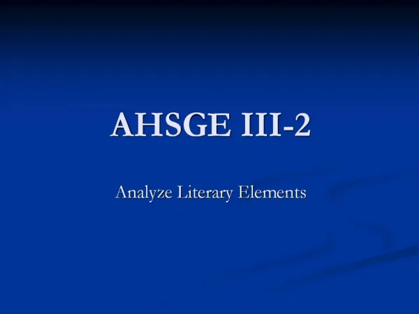 AHSGE III-2