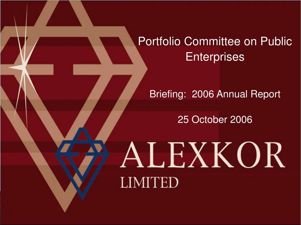 portfolio committee on public enterprises