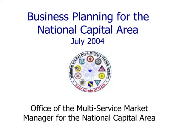 Business Planning for the National Capital Area July 2004