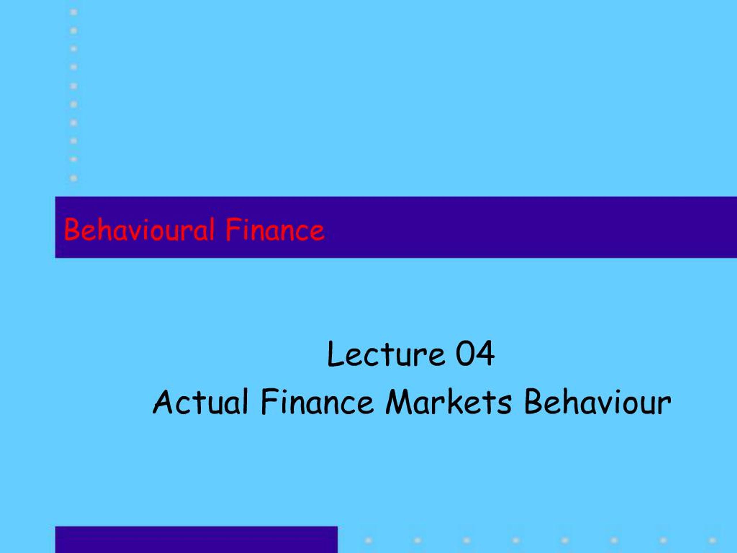 PPT - Behavioural Finance PowerPoint Presentation, free download - ID ...