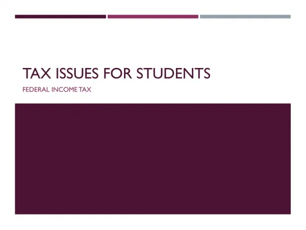 tax issues for students