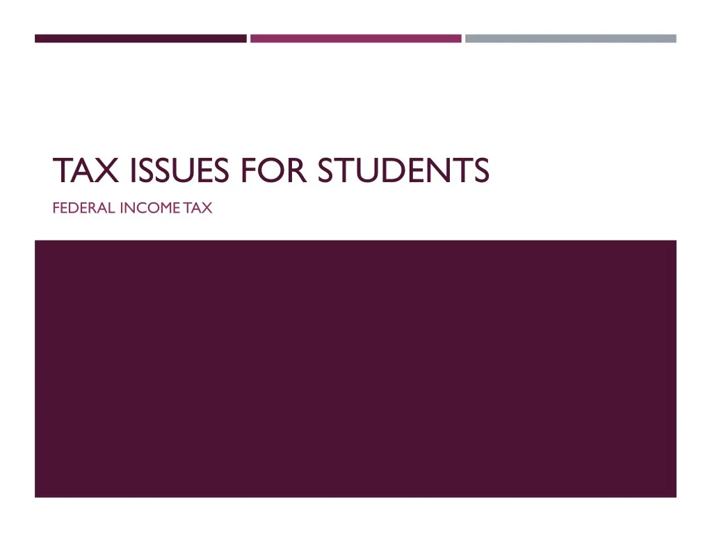 tax issues for students