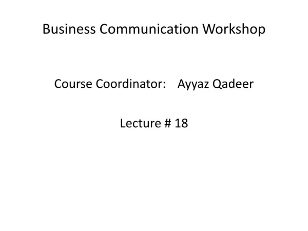 Business Communication Workshop