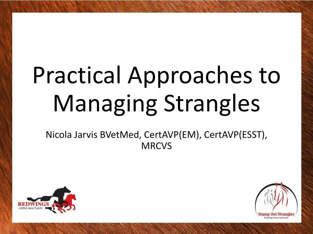 practical approaches t o managing strangles