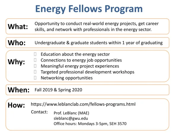 Energy Fellows Program