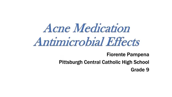 Acne Medication Antimicrobial Effects
