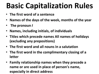 Basic Capitalization Rules - slide 1