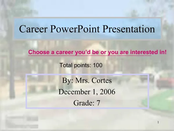 Career PowerPoint Presentation