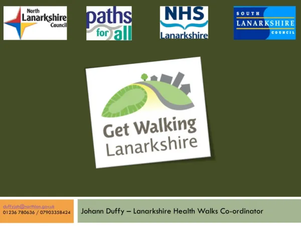 Johann Duffy – Lanarkshire Health Walks Co-ordinator