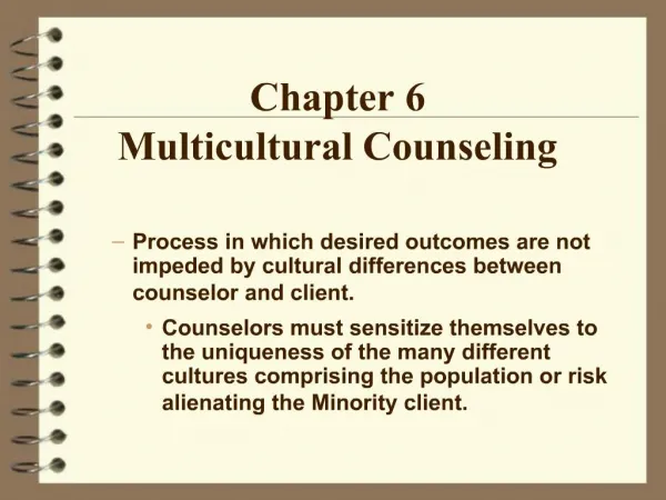 Chapter 6 Multicultural Counseling