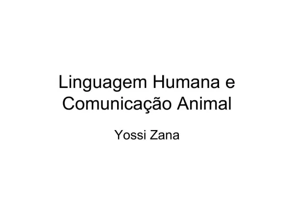 Linguagem Humana e Comunica o Animal