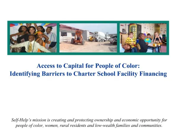 Access to Capital for People of Color: Identifying Barriers to Charter School Facility Financing