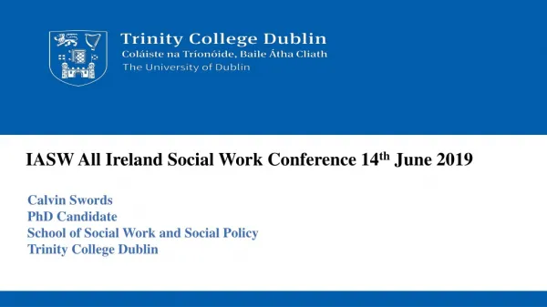 IASW All Ireland Social Work Conference 14 th June 2019
