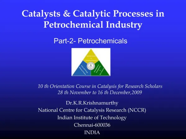 Catalysts Catalytic Processes in Petrochemical Industry