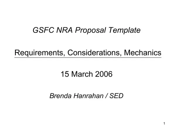 GSFC NRA Proposal Template