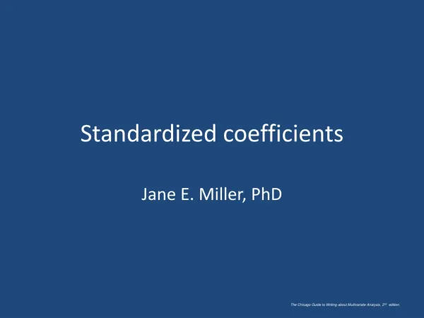 Standardized coefficients