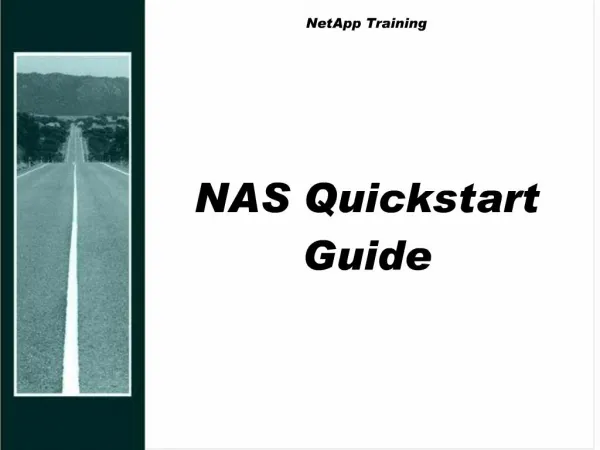 NetApp Training NAS Quickstart Guide