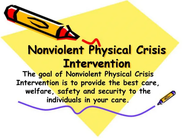 Nonviolent Physical Crisis Intervention