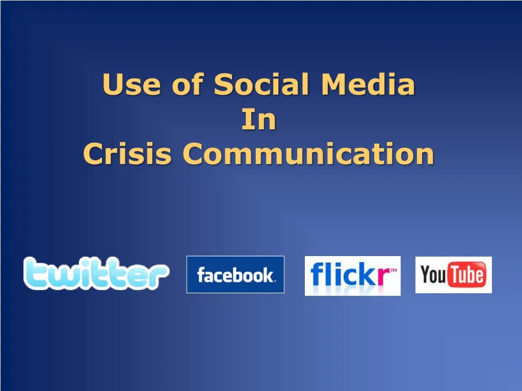 use of social media in crisis communication