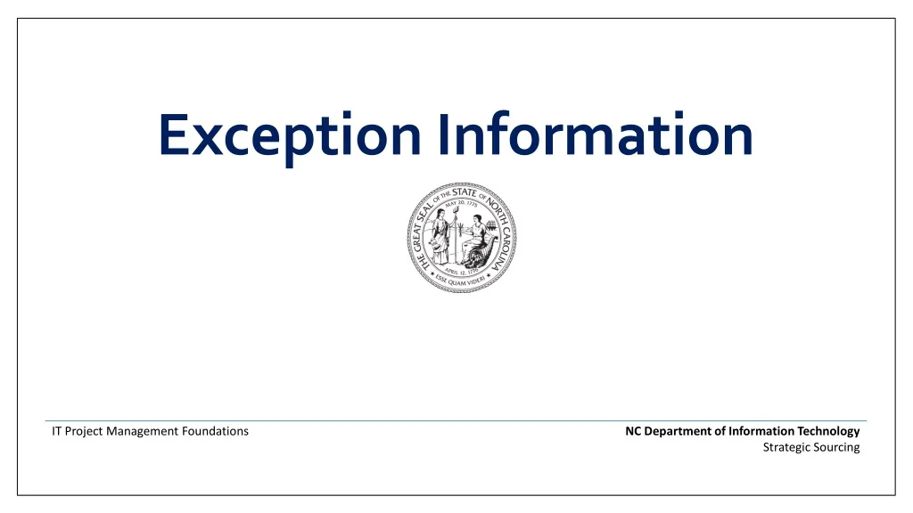 exception information