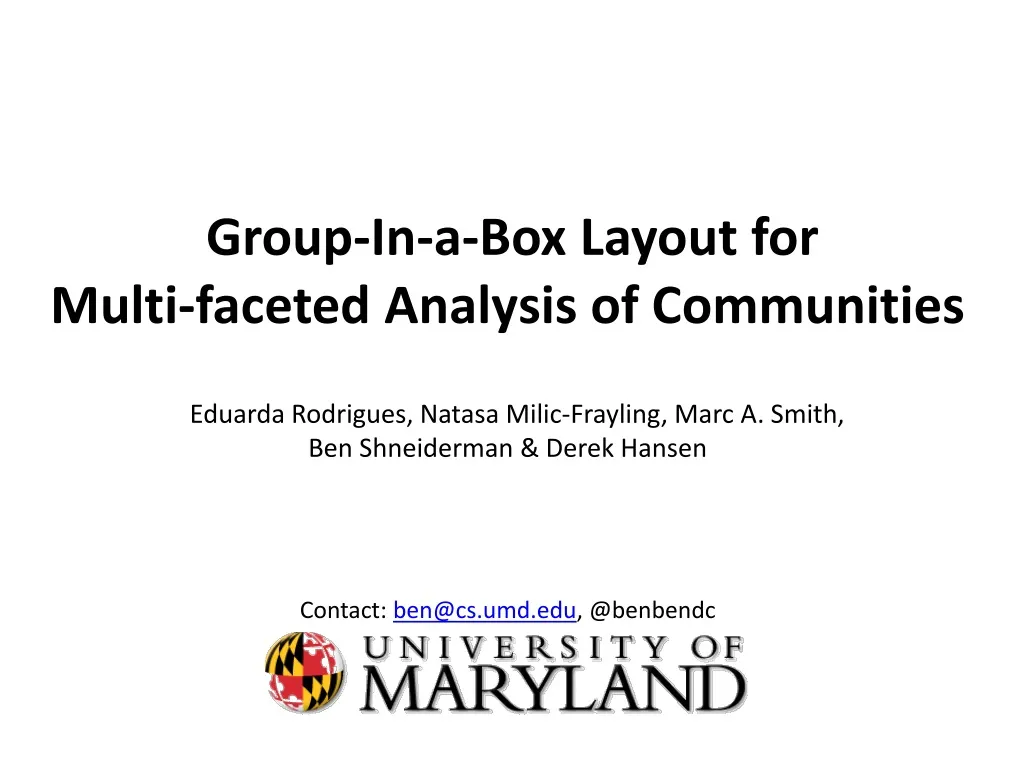 group in a box layout for multi faceted analysis