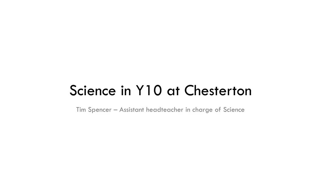 science in y10 at c hesterton