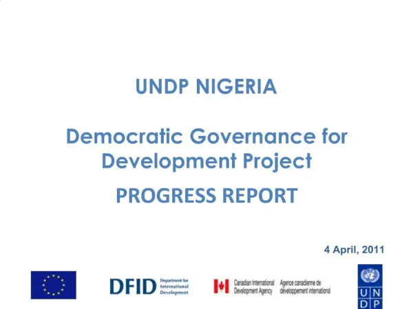 UNDP NIGERIA Democratic Governance for Development Project