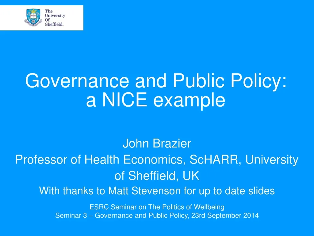 governance and public policy a nice example
