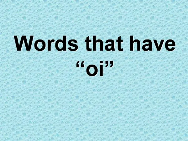 Words that have oi