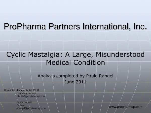 ProPharma Partners International, Inc .