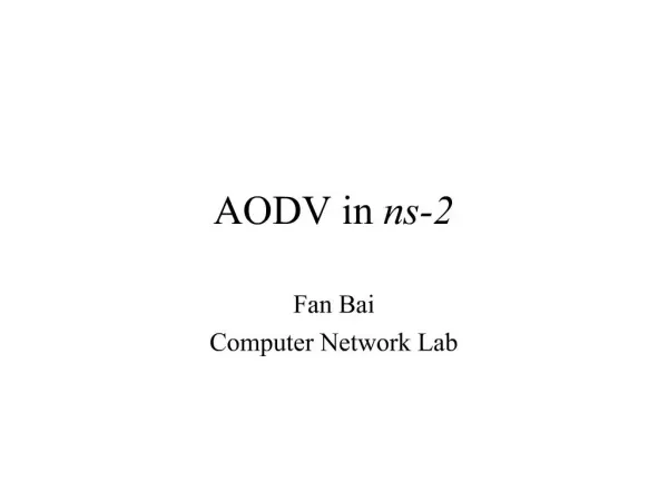 AODV in ns-2