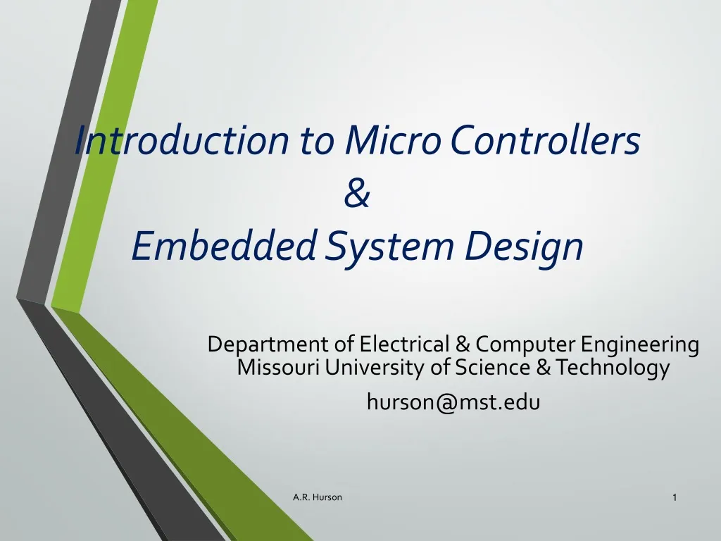introduction to micro controllers embedded system design