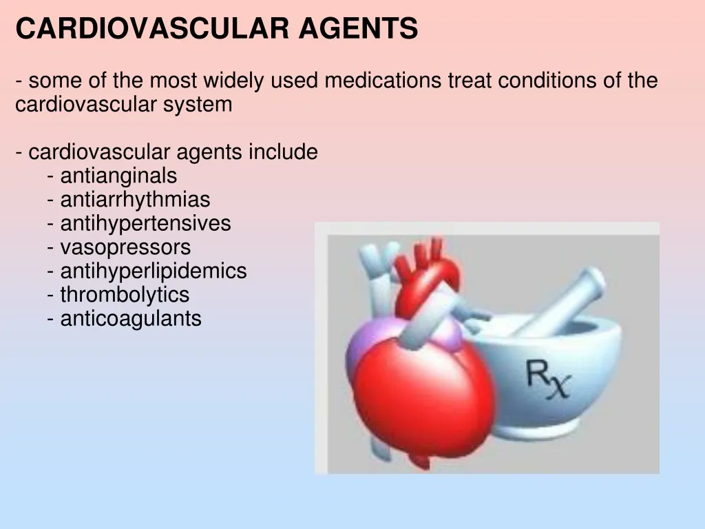 cardiovascular agents some of the most widely