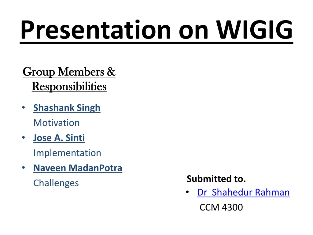 presentation on wigig