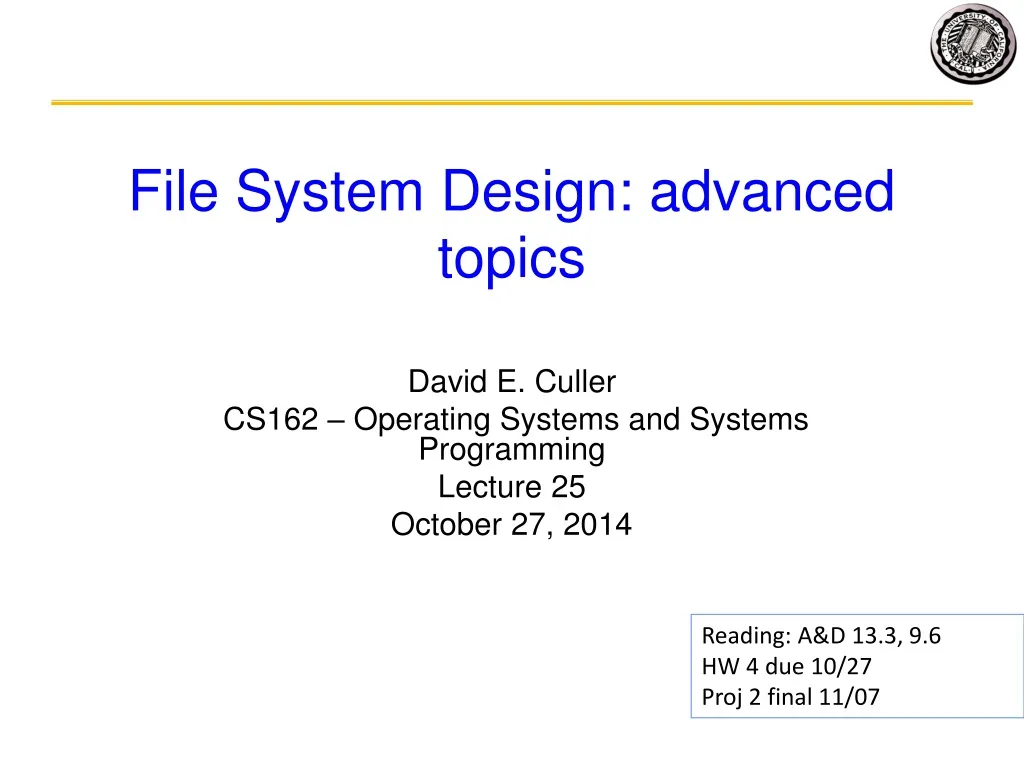 file system design advanced topics