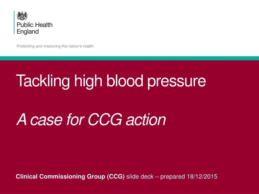 tackling high blood pressure a case for ccg action